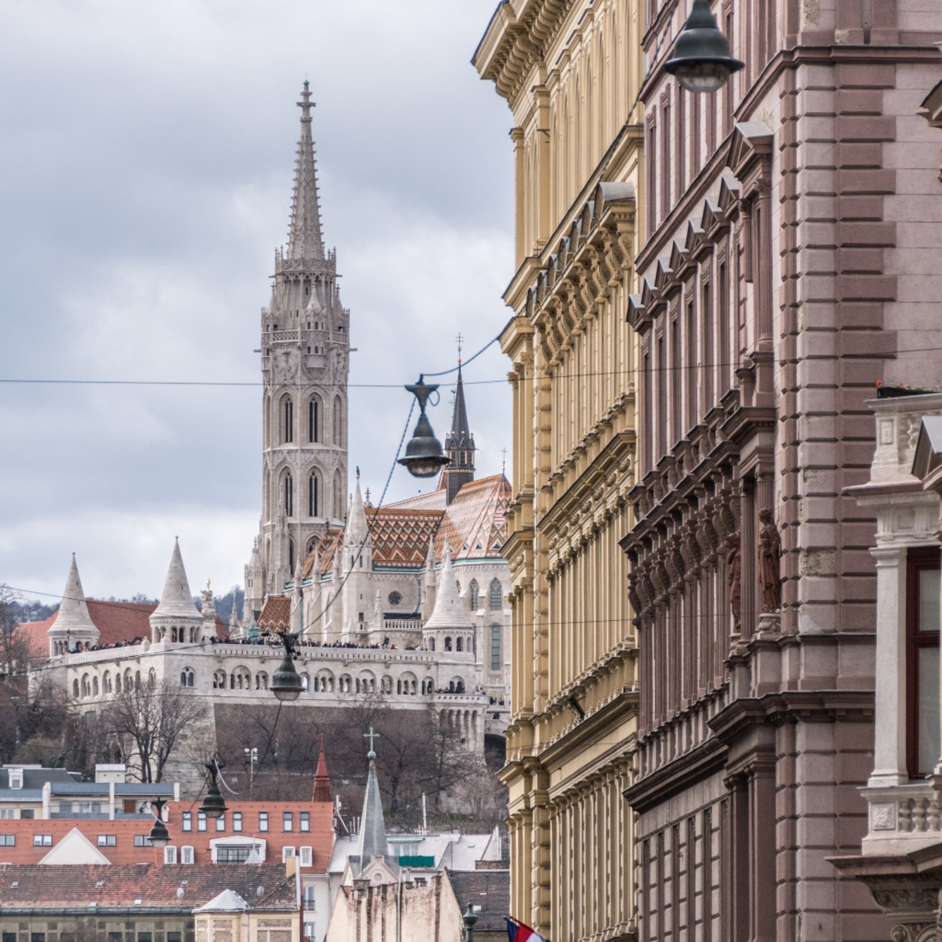 View of Matthias Church and Fisherman’s Bastion in Budapest, near MEININGER Hotel Budapest Great Market Hall.