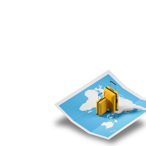 Et kort med bagagesymbol der symboliserer MEININGER Hotels' ekspansion til nye destinationer